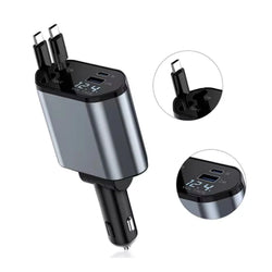 4 in 1 120W Car Charger Retractable Car Cigarette Lighter Adapter