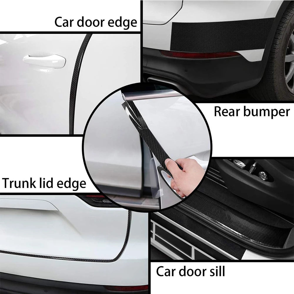 3D Nano Carbon Fiber Car Tape Black Car Door Edge Guards Side
