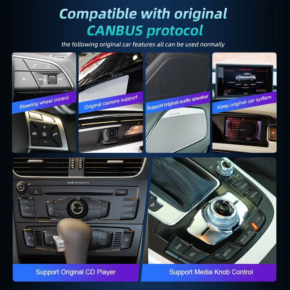 12.3 Android 14 Wireless Carplay For Audi A4 A5 Q5 B9