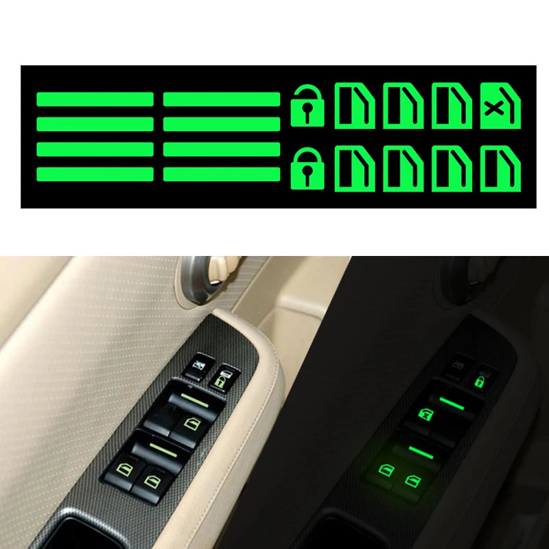 Luminous Car Window Button Sticker Door Window Lifter Switch