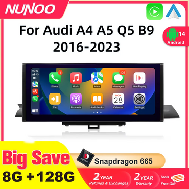 12.3 Android 14 Wireless Carplay For Audi A4 A5 Q5 B9
