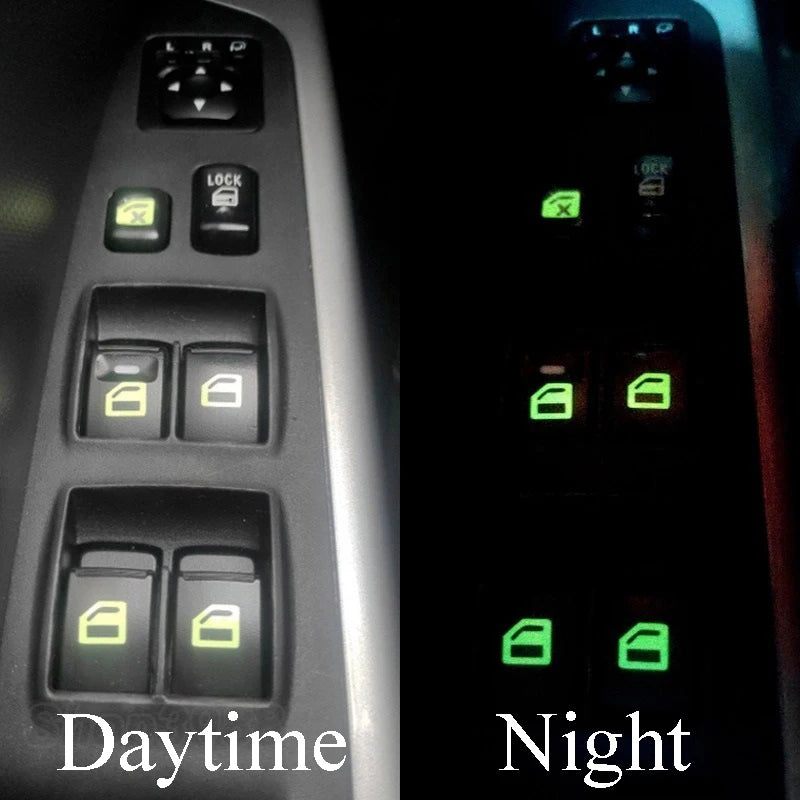 Luminous Car Window Button Sticker Door Window Lifter Switch