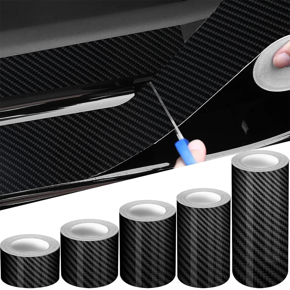 3D Nano Carbon Fiber Car Tape Black Car Door Edge Guards Side