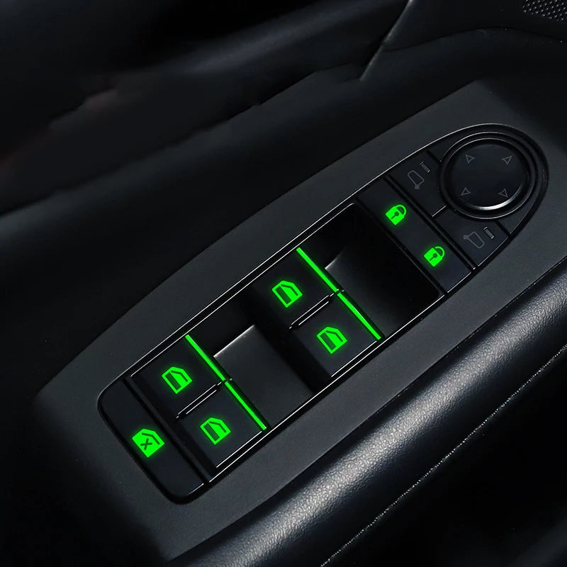 Luminous Car Window Button Sticker Door Window Lifter Switch