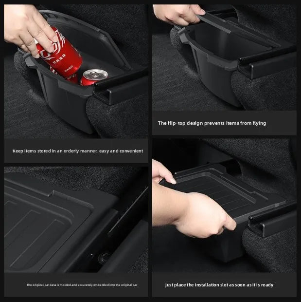 For 2025 Tesla Model Y Juniper Rear Floor Bin Storage Box Durable